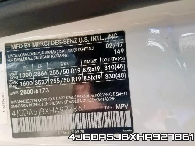 4JGDA5JBXHA927861 фото 2