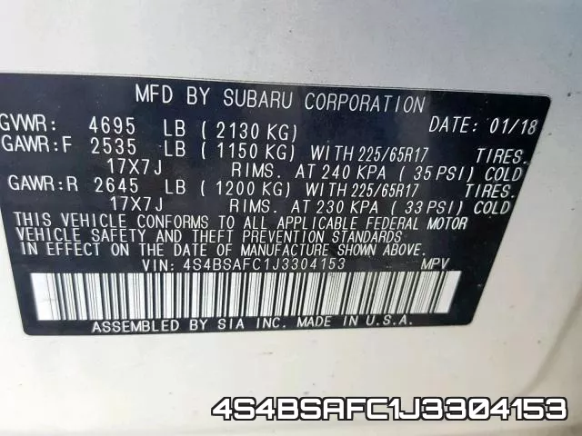 4S4BSAFC1J3304153 фото 2