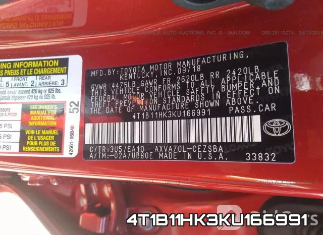 4T1B11HK3KU166991 фото 10
