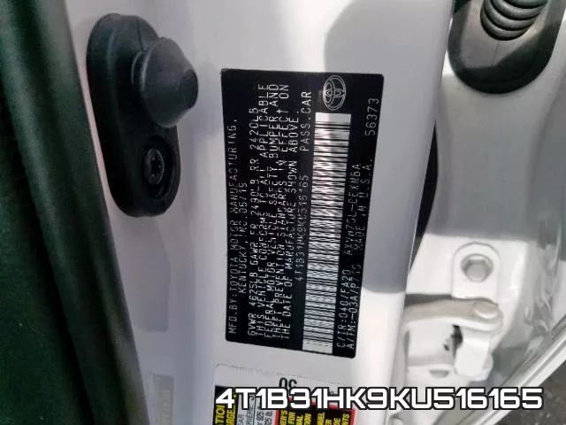 4T1B31HK9KU516165 фото 2