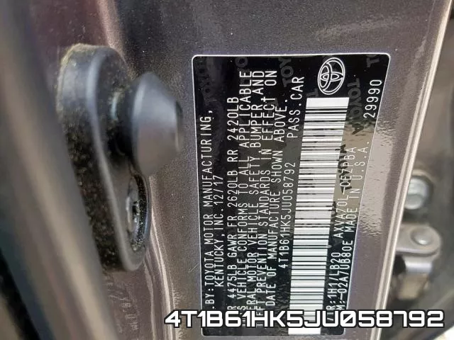 4T1B61HK5JU058792 фото 2