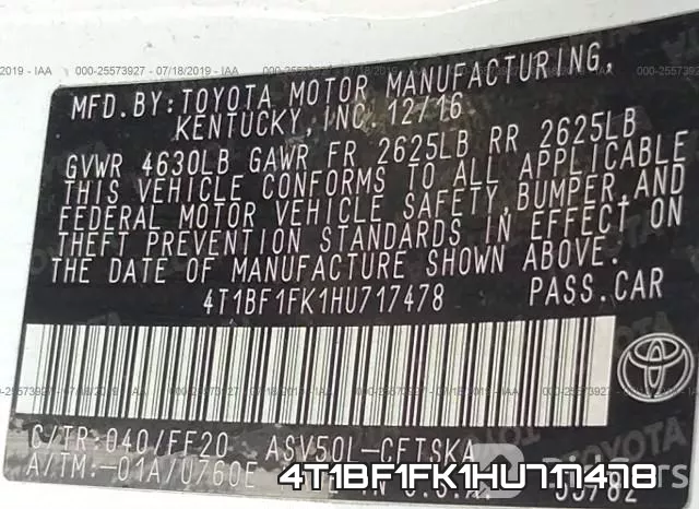 4T1BF1FK1HU717478 фото 10