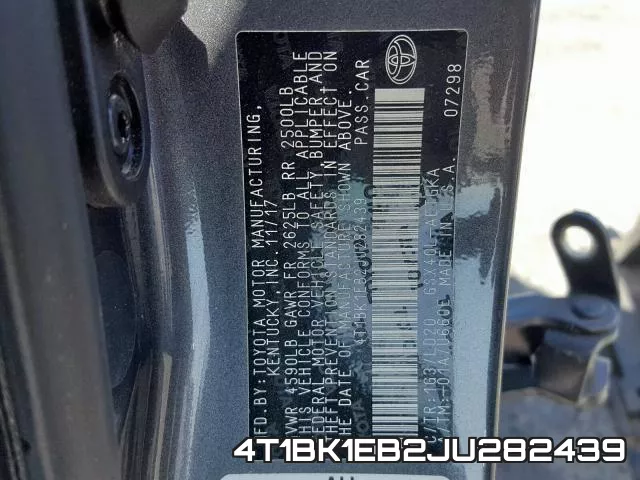 4T1BK1EB2JU282439 фото 2