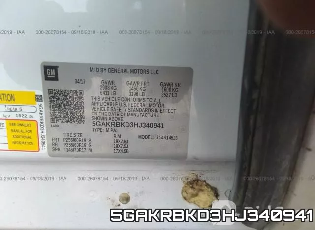 5GAKRBKD3HJ340941 фото 10