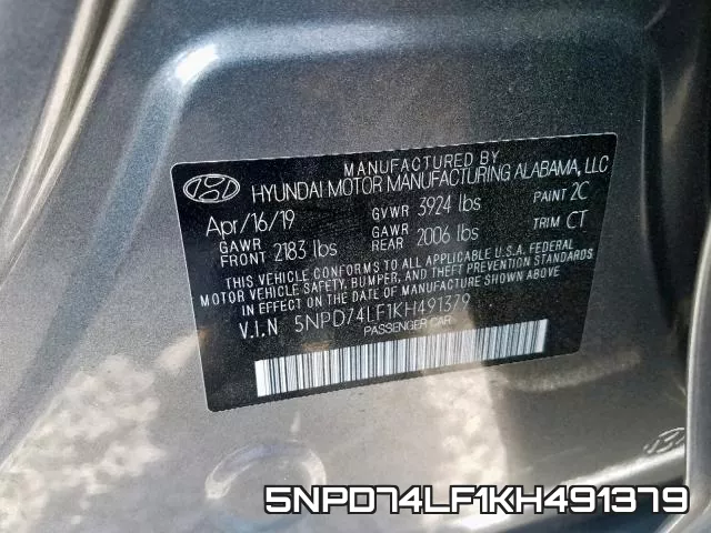 5NPD74LF1KH491379 фото 2