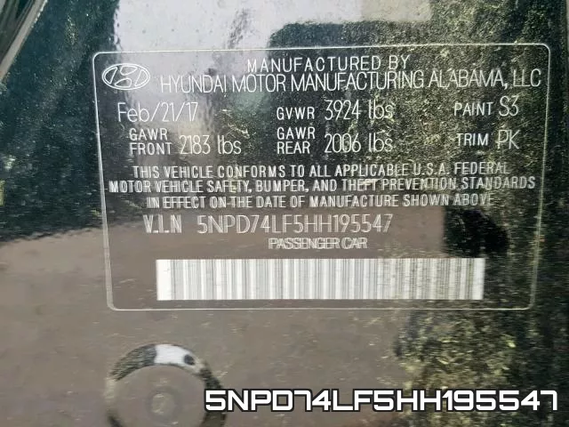 5NPD74LF5HH195547 фото 2
