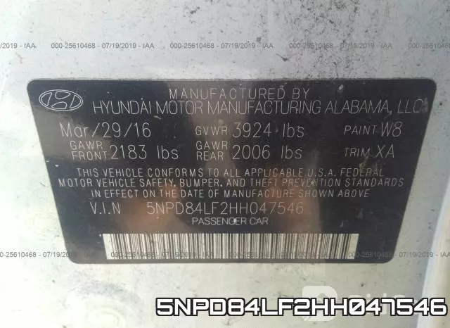 5NPD84LF2HH047546 фото 10