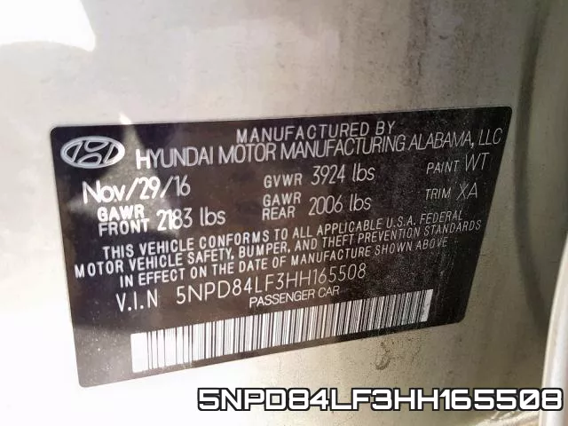 5NPD84LF3HH165508 фото 2