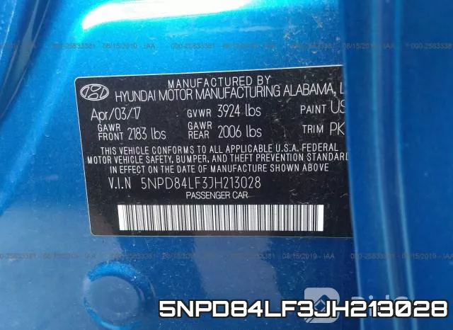 5NPD84LF3JH213028 фото 10