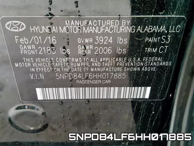 5NPD84LF6HH017885 фото 2