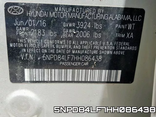 5NPD84LF7HH086438 фото 2