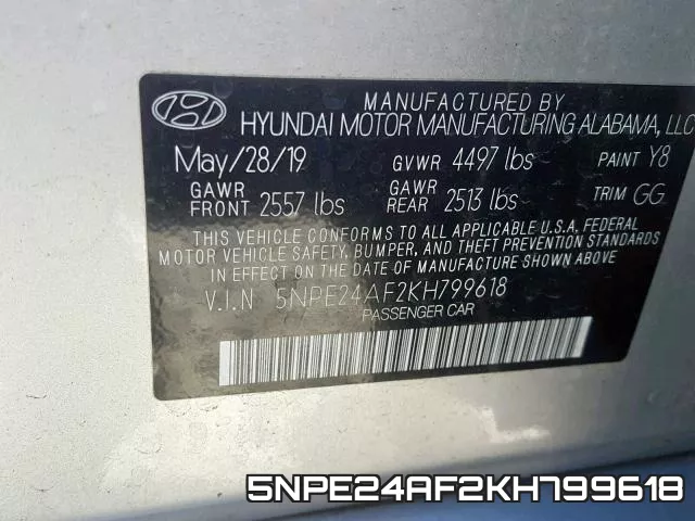 5NPE24AF2KH799618 фото 2