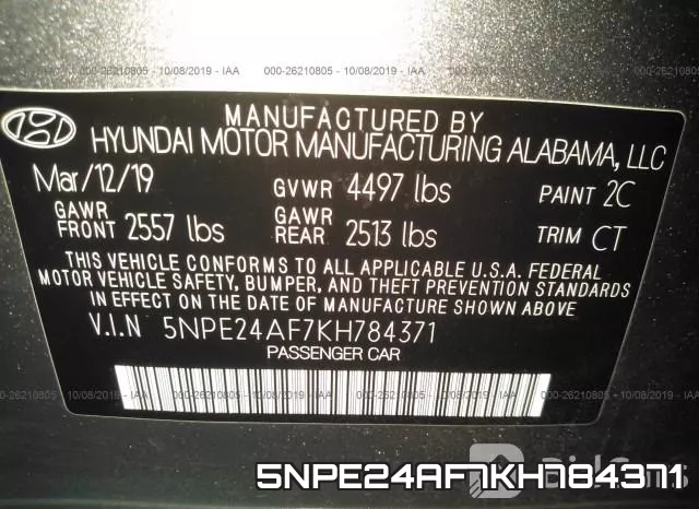 5NPE24AF7KH784371 фото 10