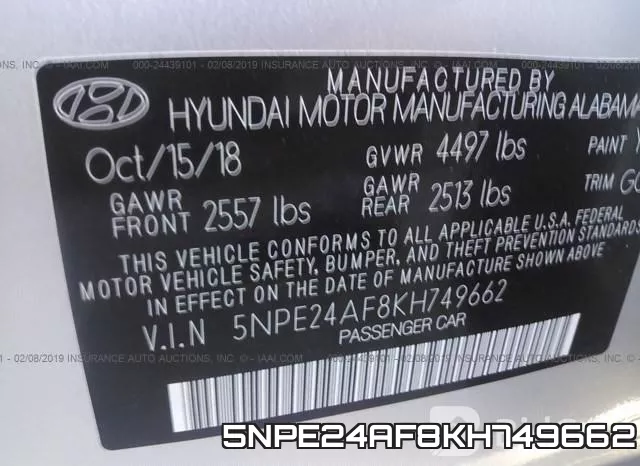 5NPE24AF8KH749662 фото 10