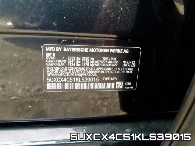 5UXCX4C51KLS39015 фото 2