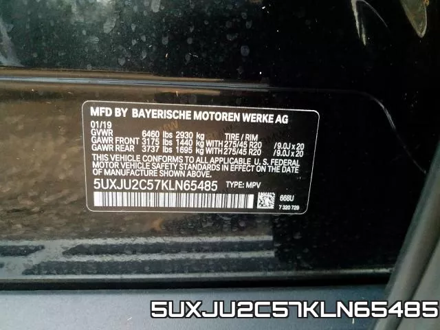 5UXJU2C57KLN65485 фото 2