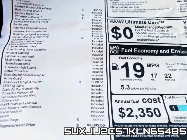 5UXJU2C57KLN65485 фото 10