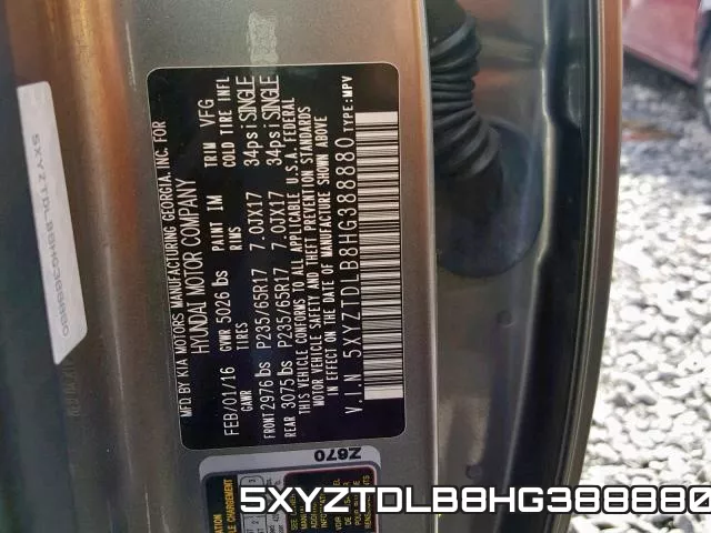 5XYZTDLB8HG388880 фото 2