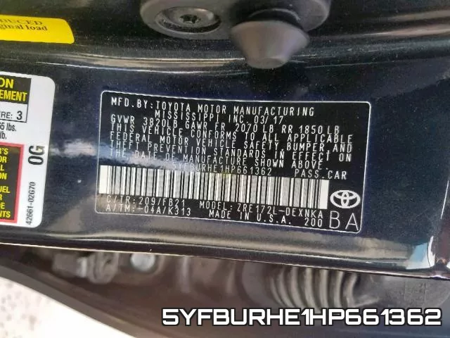 5YFBURHE1HP661362 фото 2