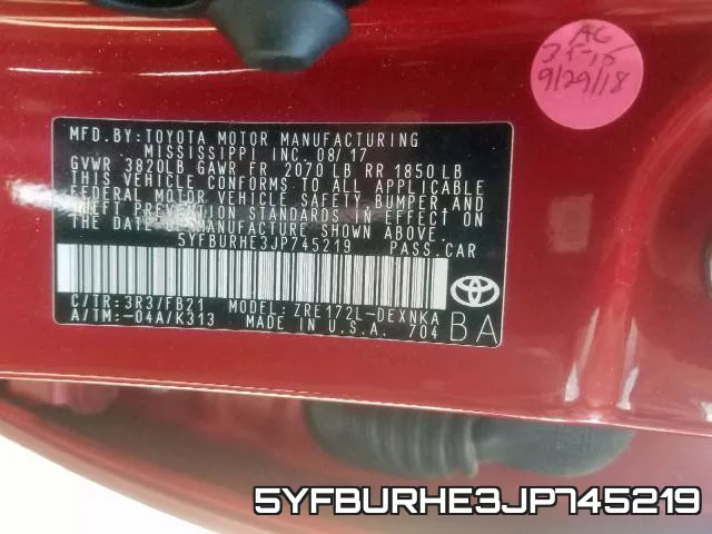 5YFBURHE3JP745219 фото 2
