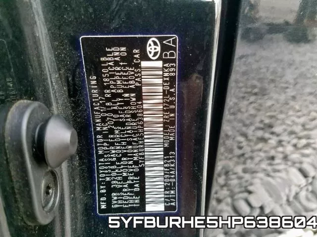 5YFBURHE5HP638604 фото 2