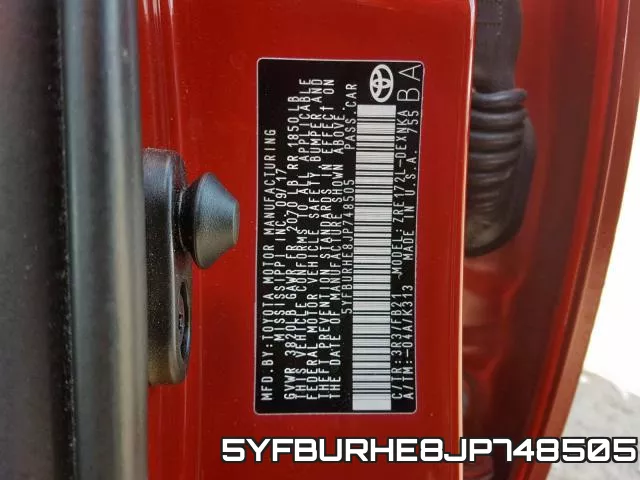 5YFBURHE8JP748505 фото 2