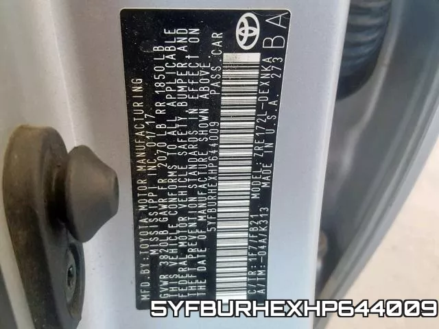 5YFBURHEXHP644009 фото 2