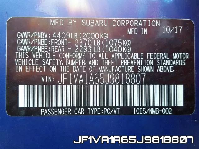 JF1VA1A65J9818807 фото 2