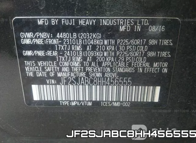 JF2SJABC8HH456555 фото 10