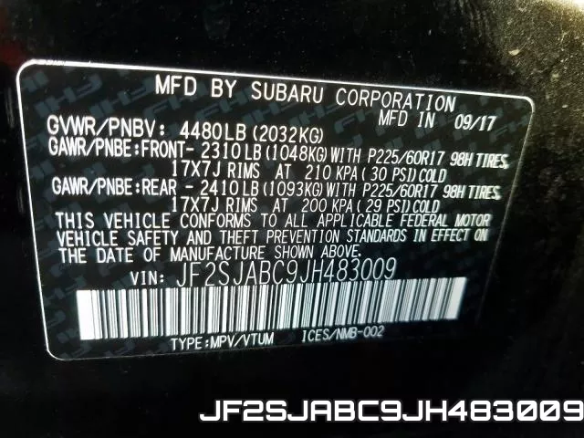 JF2SJABC9JH483009 фото 2