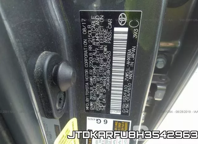 JTDKARFU8H3542963 фото 10
