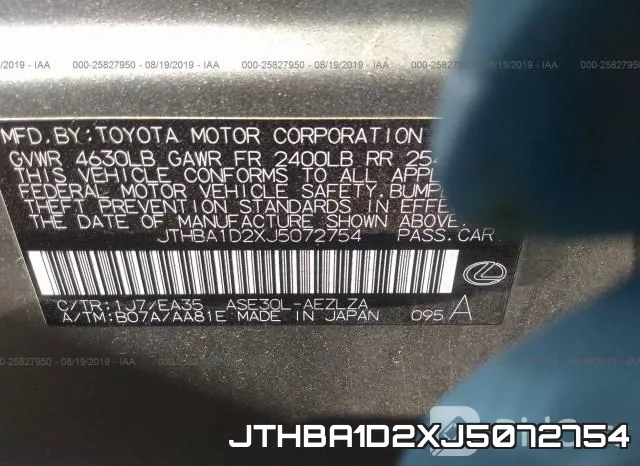 JTHBA1D2XJ5072754 фото 10