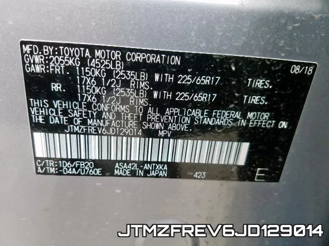 JTMZFREV6JD129014 фото 2
