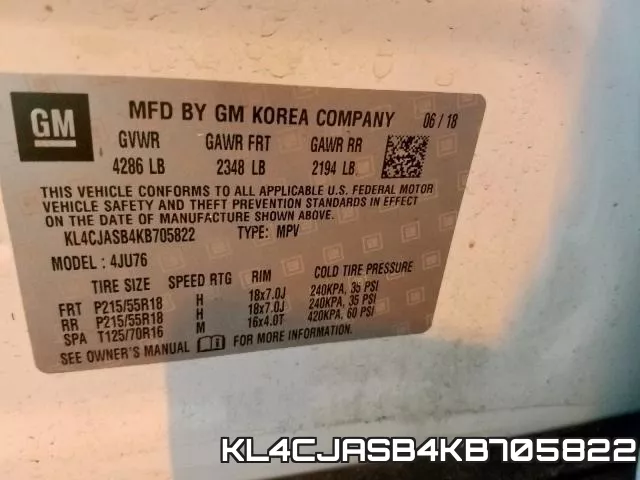 KL4CJASB4KB705822 фото 2