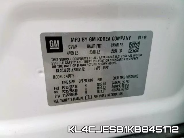 KL4CJESB1KB845172 фото 2