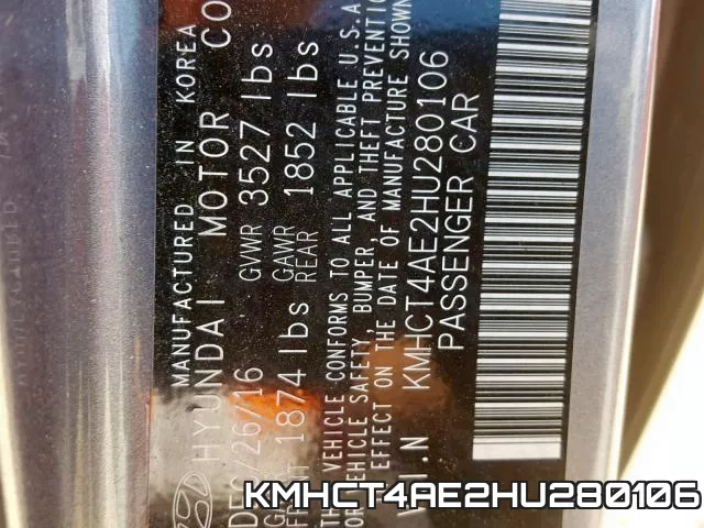 KMHCT4AE2HU280106 фото 2
