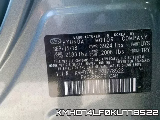 KMHD74LF0KU778522 фото 2