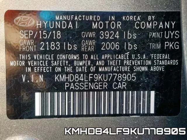 KMHD84LF9KU778905 фото 2