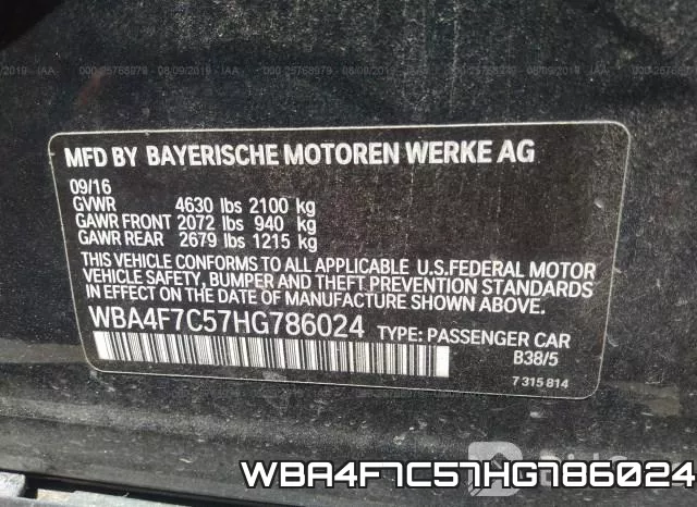 WBA4F7C57HG786024 фото 10