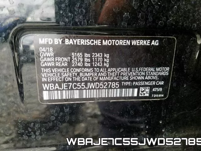 WBAJE7C55JWD52785 фото 2