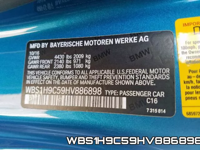 WBS1H9C59HV886898 фото 2