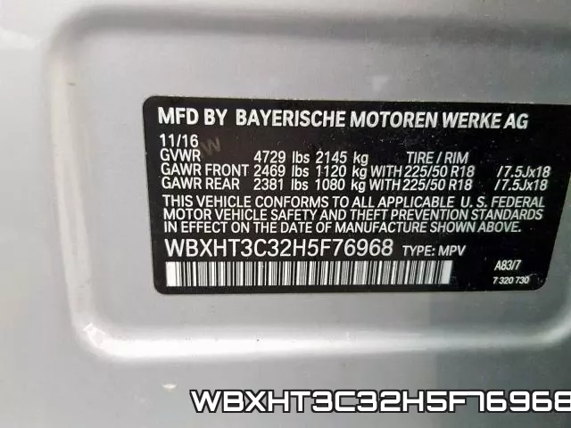 WBXHT3C32H5F76968 фото 2