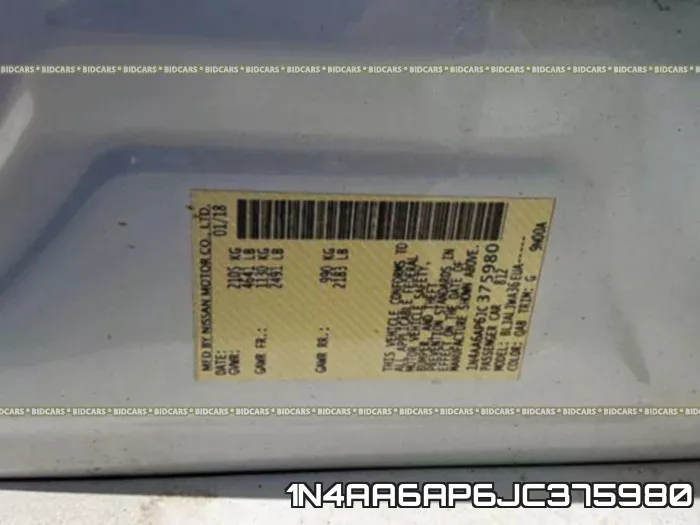 1N4AA6AP6JC375980 фото 2