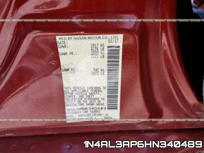1N4AL3AP6HN340489 фото 2