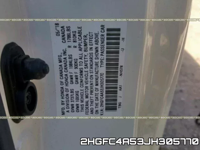 2HGFC4A53JH305770 фото 2