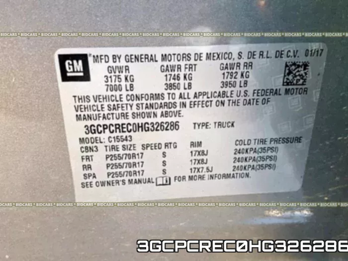 3GCPCREC0HG326286 фото 2