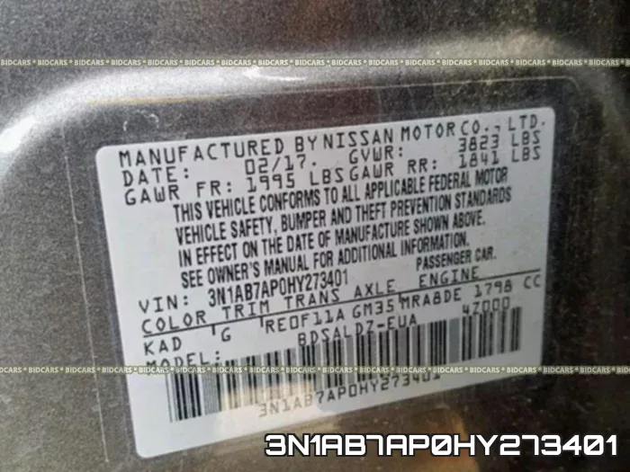 3N1AB7AP0HY273401 фото 2