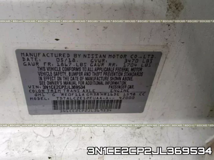 3N1CE2CP2JL369534 фото 2