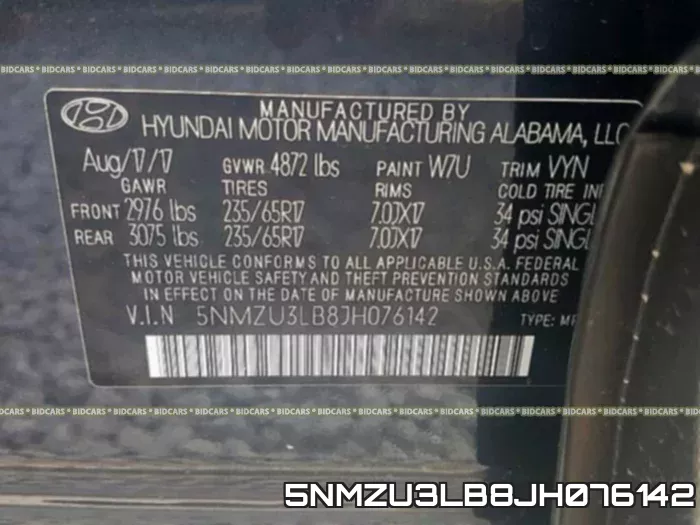 5NMZU3LB8JH076142 фото 2