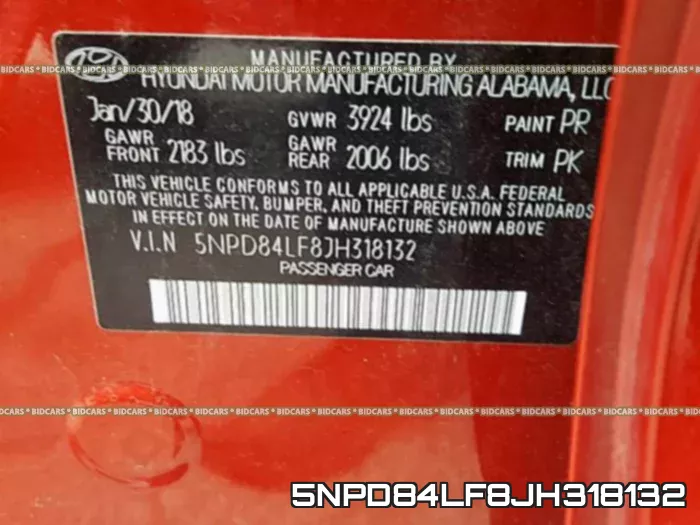 5NPD84LF8JH318132 фото 2